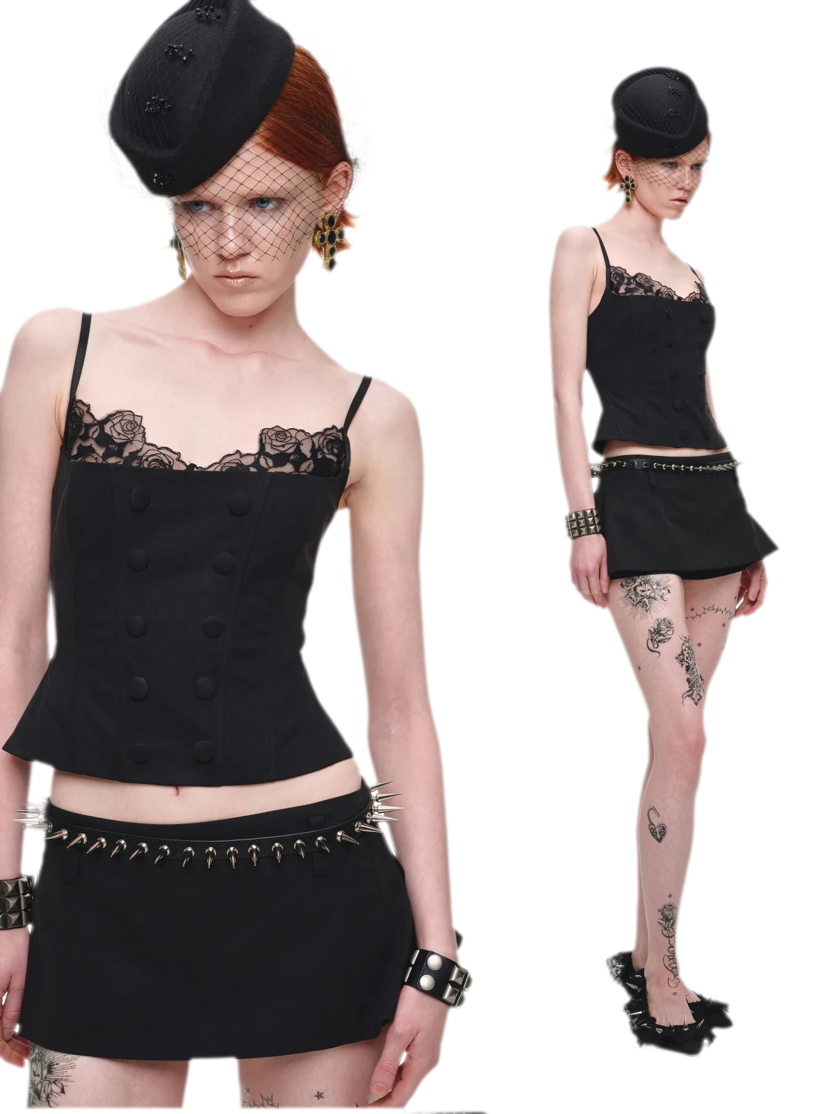Fishbone Lace Corset Top