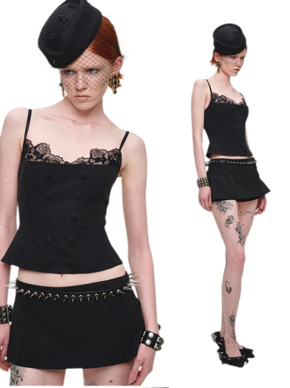 Fishbone Lace Corset Top
