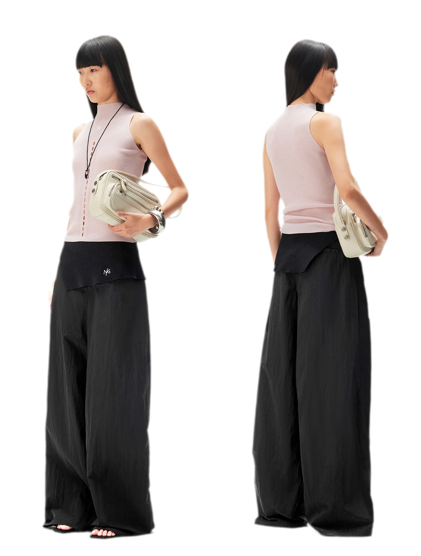 Asymmetric Wide-Leg Pants