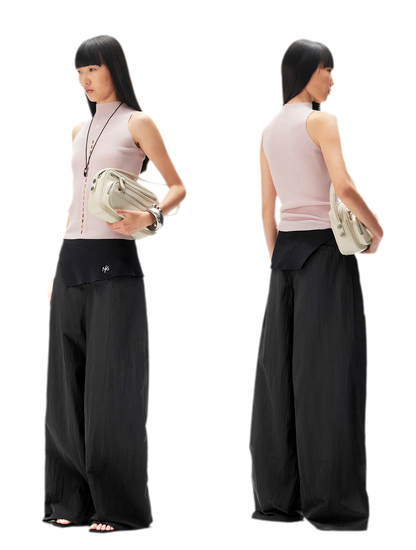 Asymmetric Wide-Leg Pants