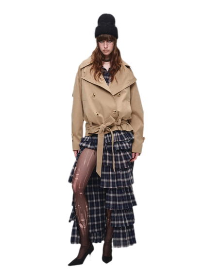 Double-Breasted Belted Trench Coat