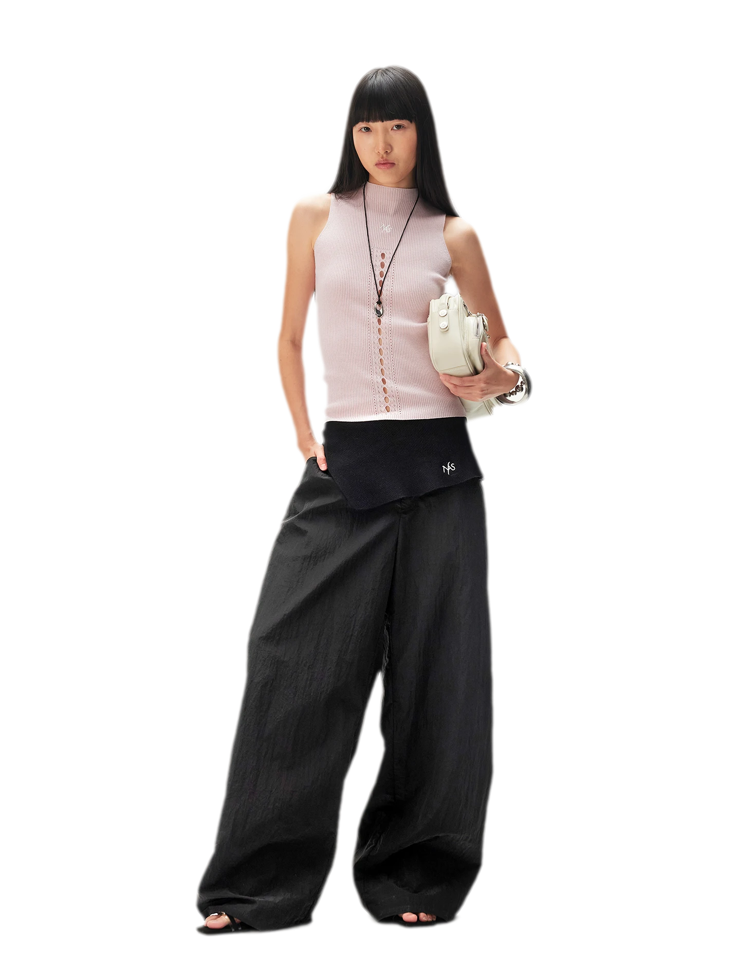 Asymmetric Wide-Leg Pants