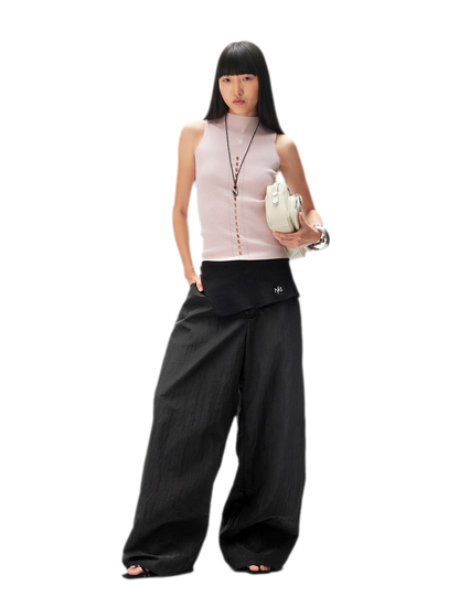 Asymmetric Wide-Leg Pants