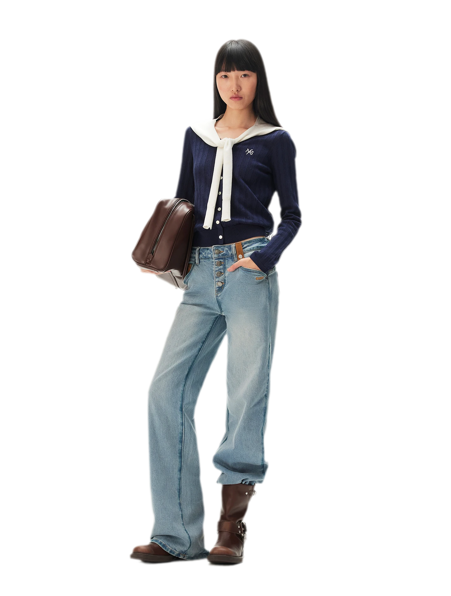 Textured Openwork Knit Cardigan