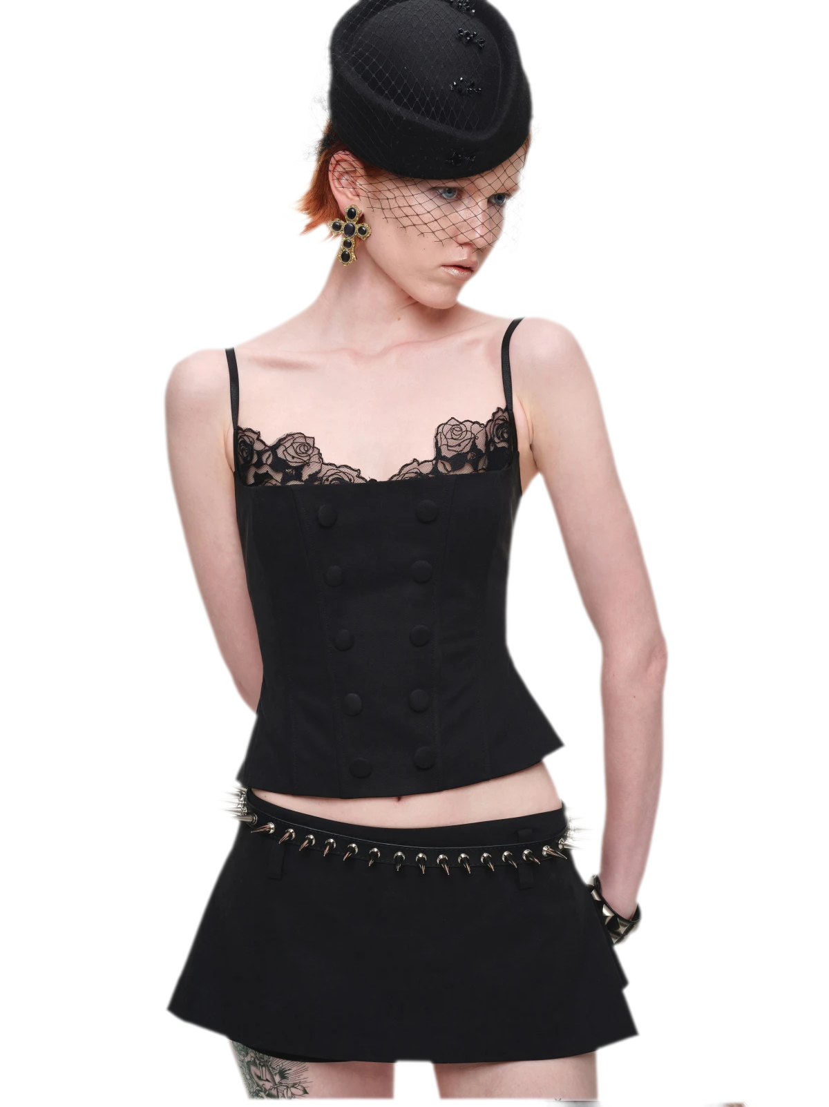 Fishbone Lace Corset Top