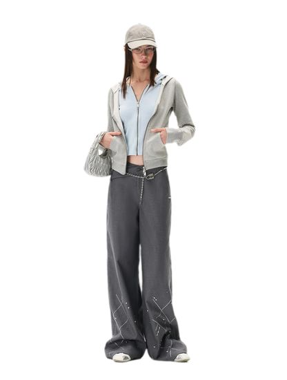 Paneled Faux-Two-Piece Hooded Sweatshirt
