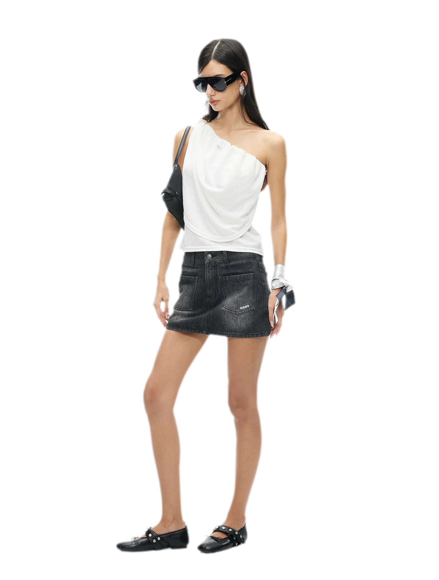 Maria Knit Vest with Twisted Shoulder Strap