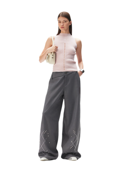 Asymmetric Wide-Leg Pants