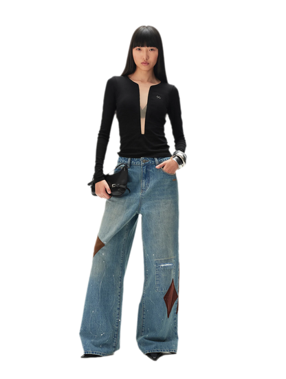 Mesh V-Neck Slim Tee