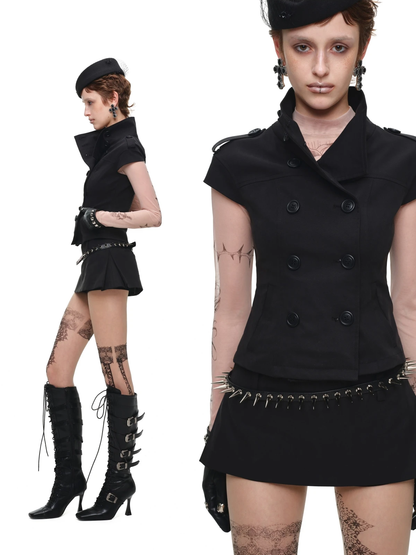 Structured A-Line Mini Skirt