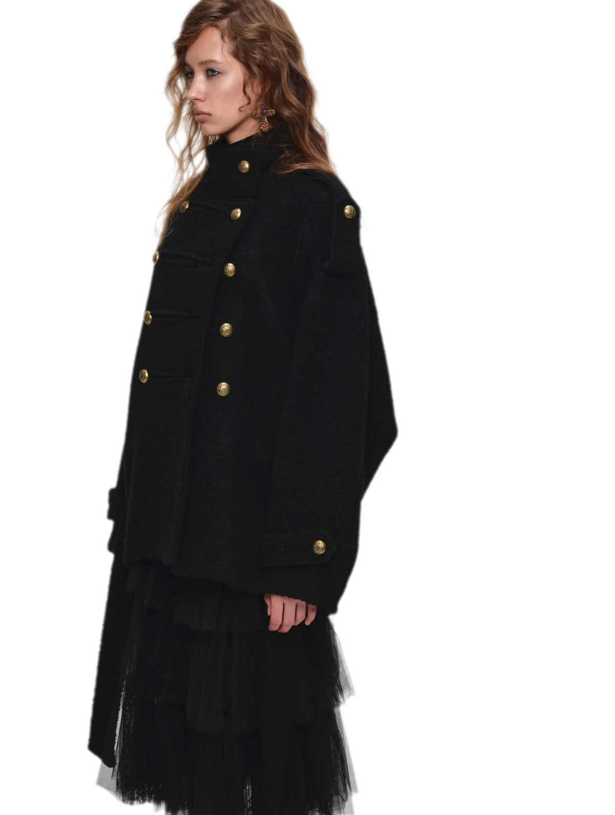 Wool Blend Napoleon Coat