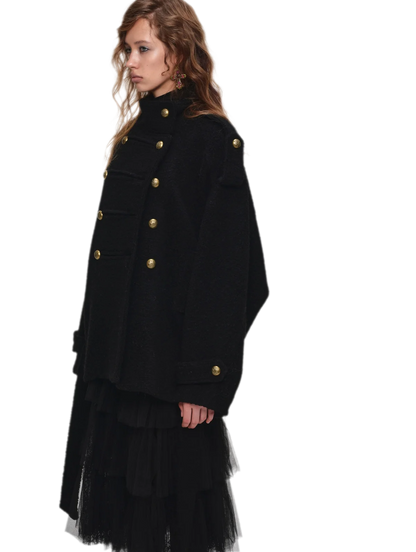 Wool Blend Napoleon Coat
