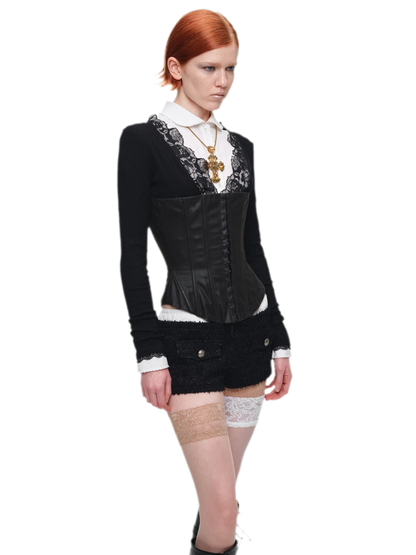 Embroidered Peter Pan Collar Shirt
