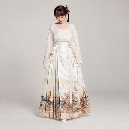 素瓷·九曜金枝 Porcelain Branches Ming-Style Mamian Skirt