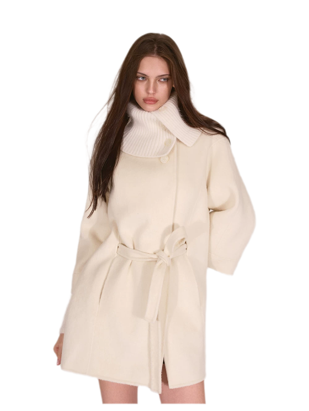 Double-Faced Asymmetric Wool Coat