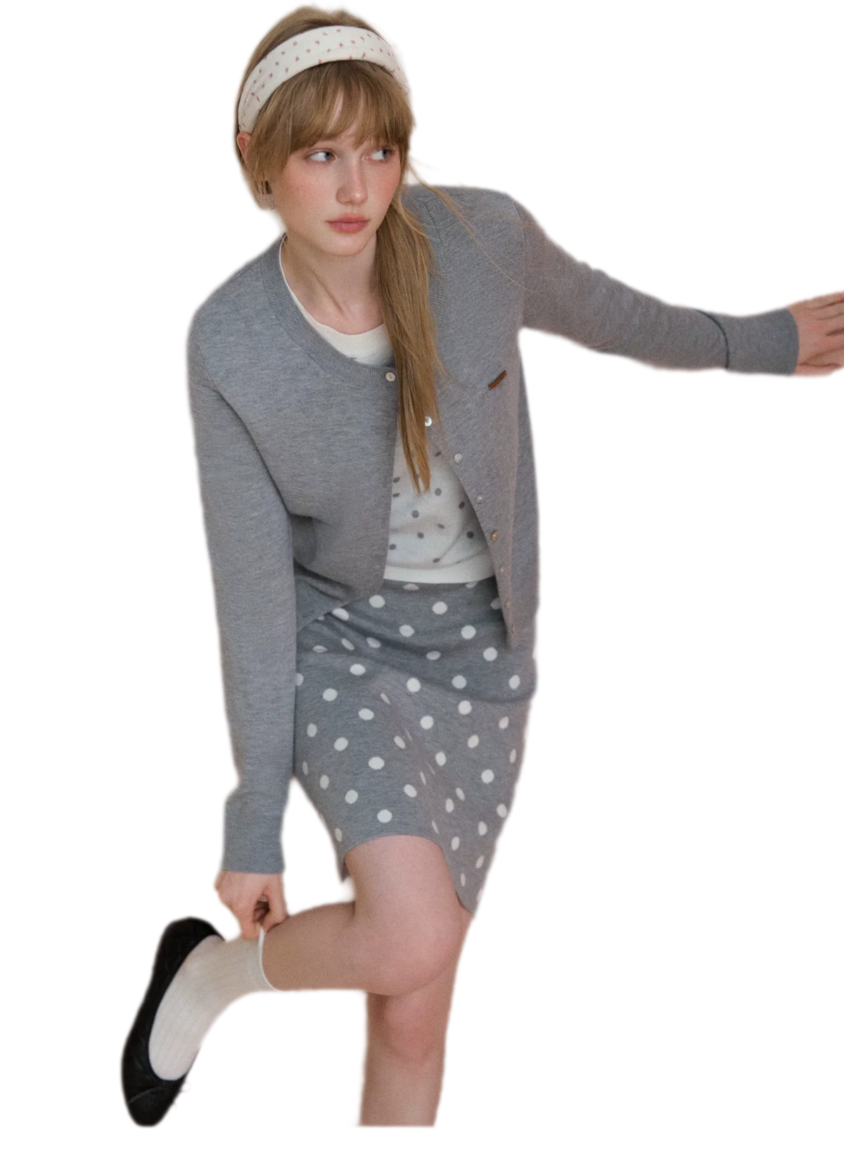 Vintage Polka Dot Knit Set