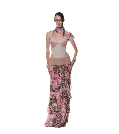 Fingerprint Print Backless Jumpsuit