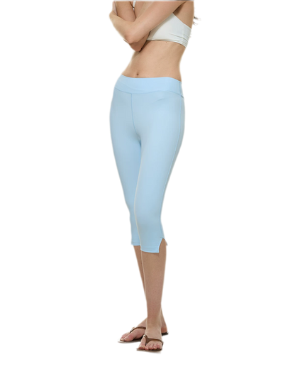 Bare-Feel Slit Capri Pants