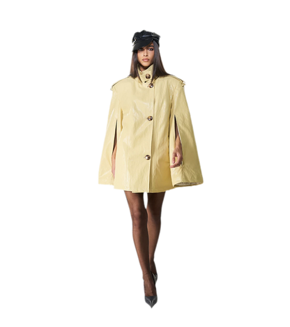 Glossy PU Cape Coat