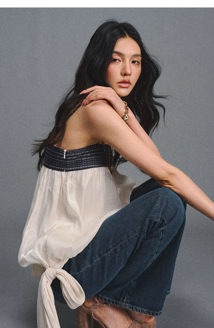 Island Silk Tweed Peplum Camisole