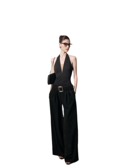Halter V-Neck Jumpsuit