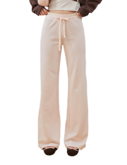 Strukturierte Sweatpants mit Kordelzug und weitem Bein