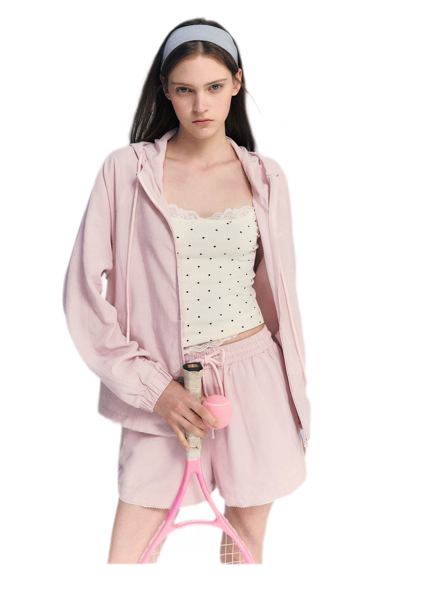 Lace Trim Drawstring Set