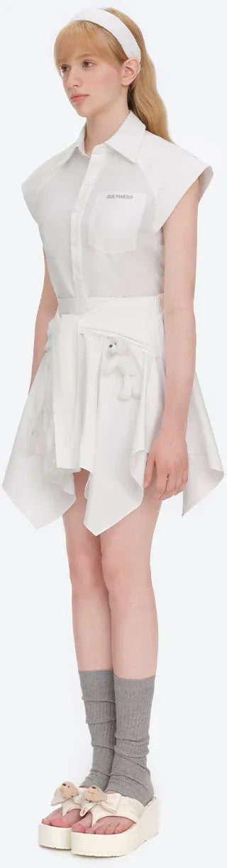 Deconstructed Shirt Dress Two-Piece Set