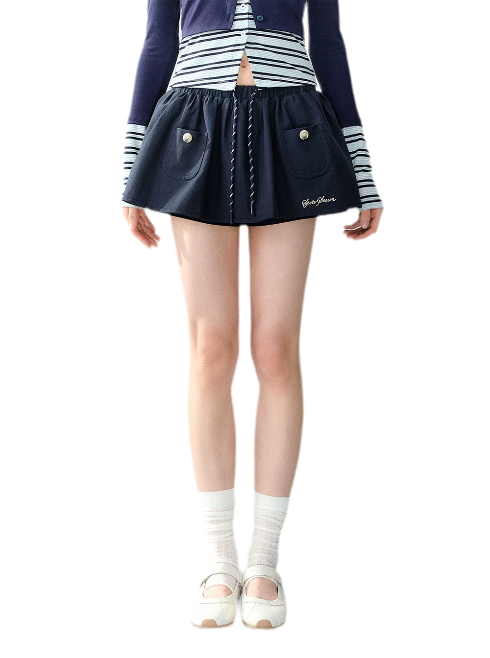 Cotton Lyocell Pocket Skirt