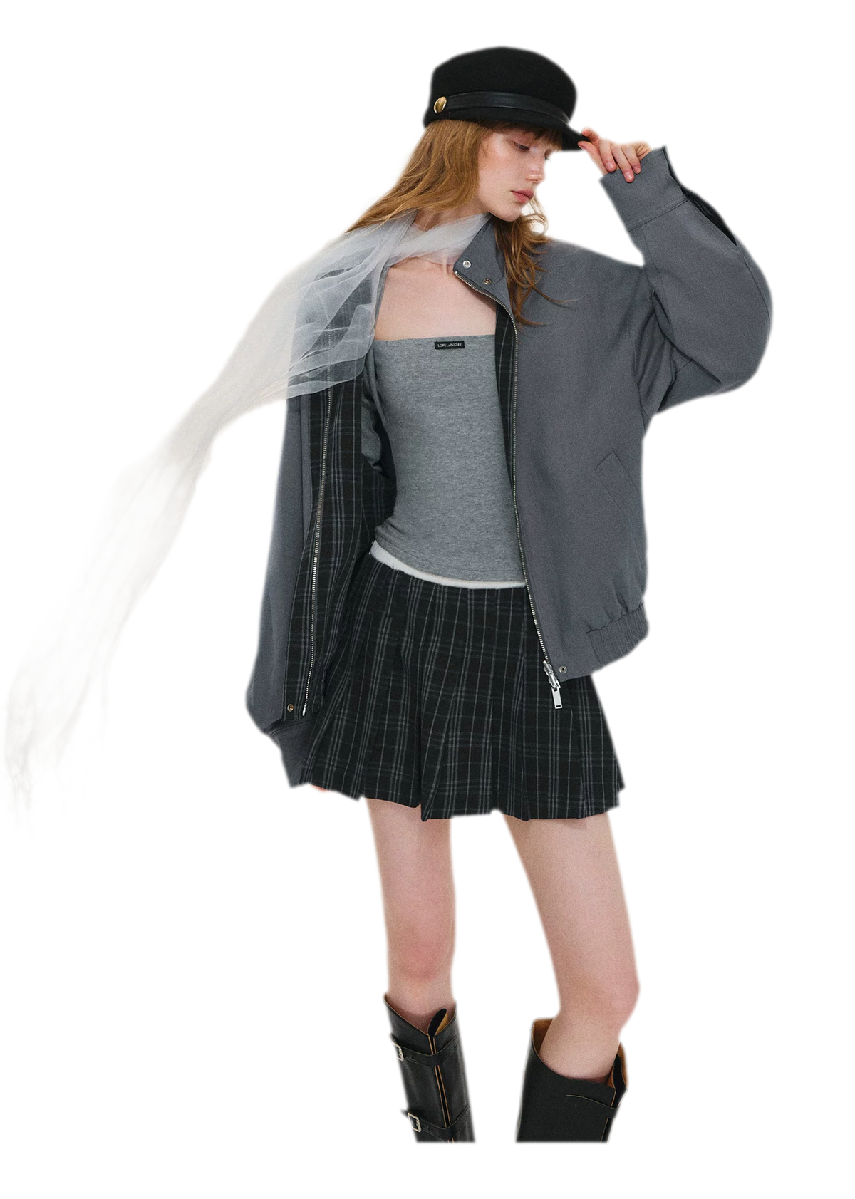 Reversible Plaid Boxy Jacket