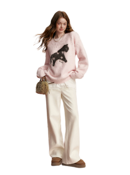 Brushed Horse Jacquard Sweater