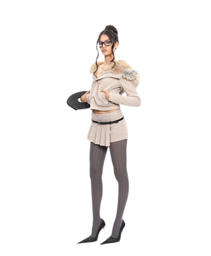 Hooded Plush Zip Set