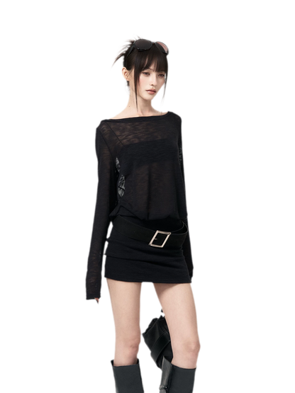 Open-Back Stretch Knit Dress