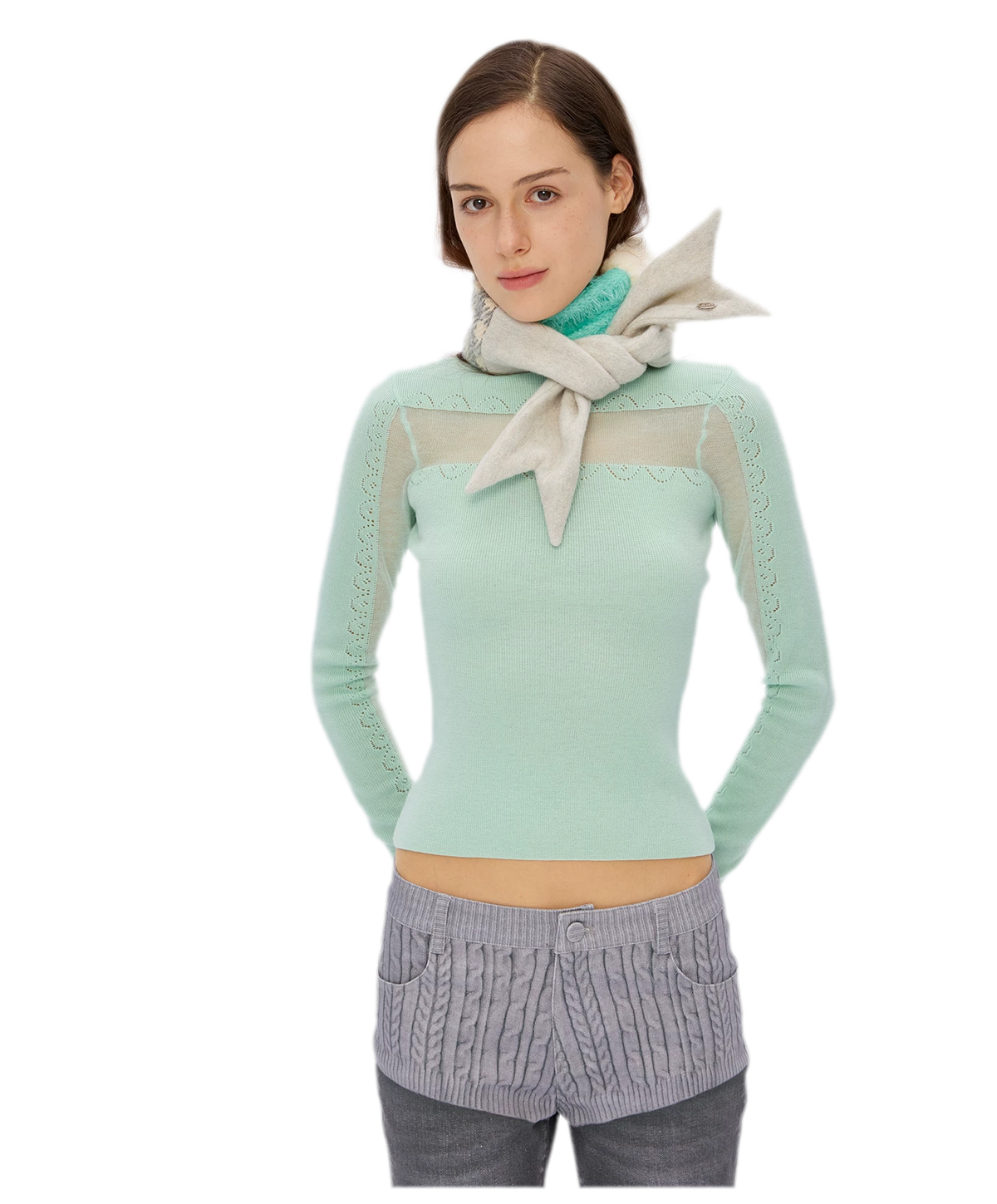 Wool Color-Block Rectangular Scarf