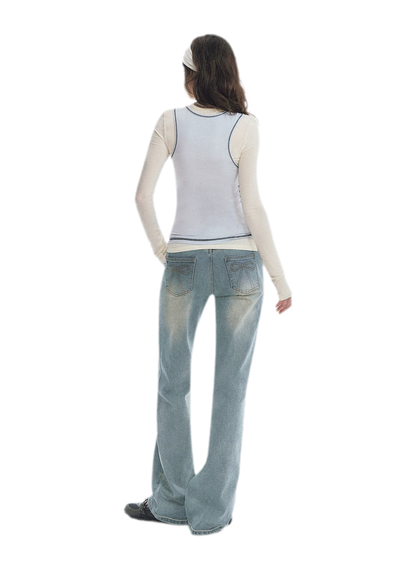 Contrast Trim Layered T-Shirt