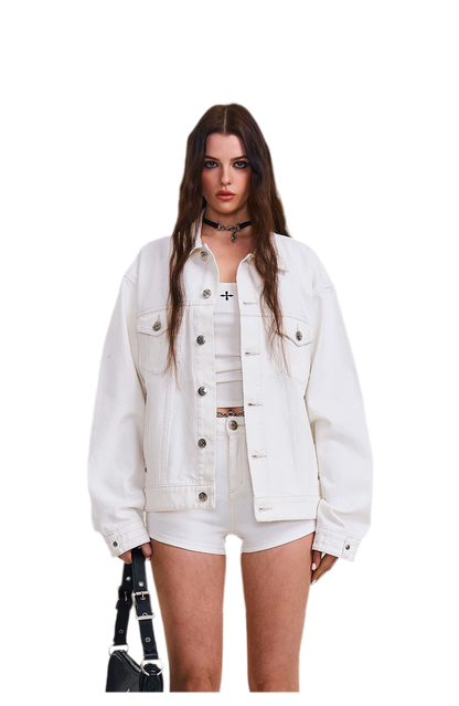 Cross Statue Denim Jacket