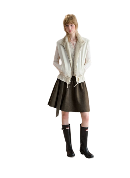 Reversible Plush Stand-Collar Vest
