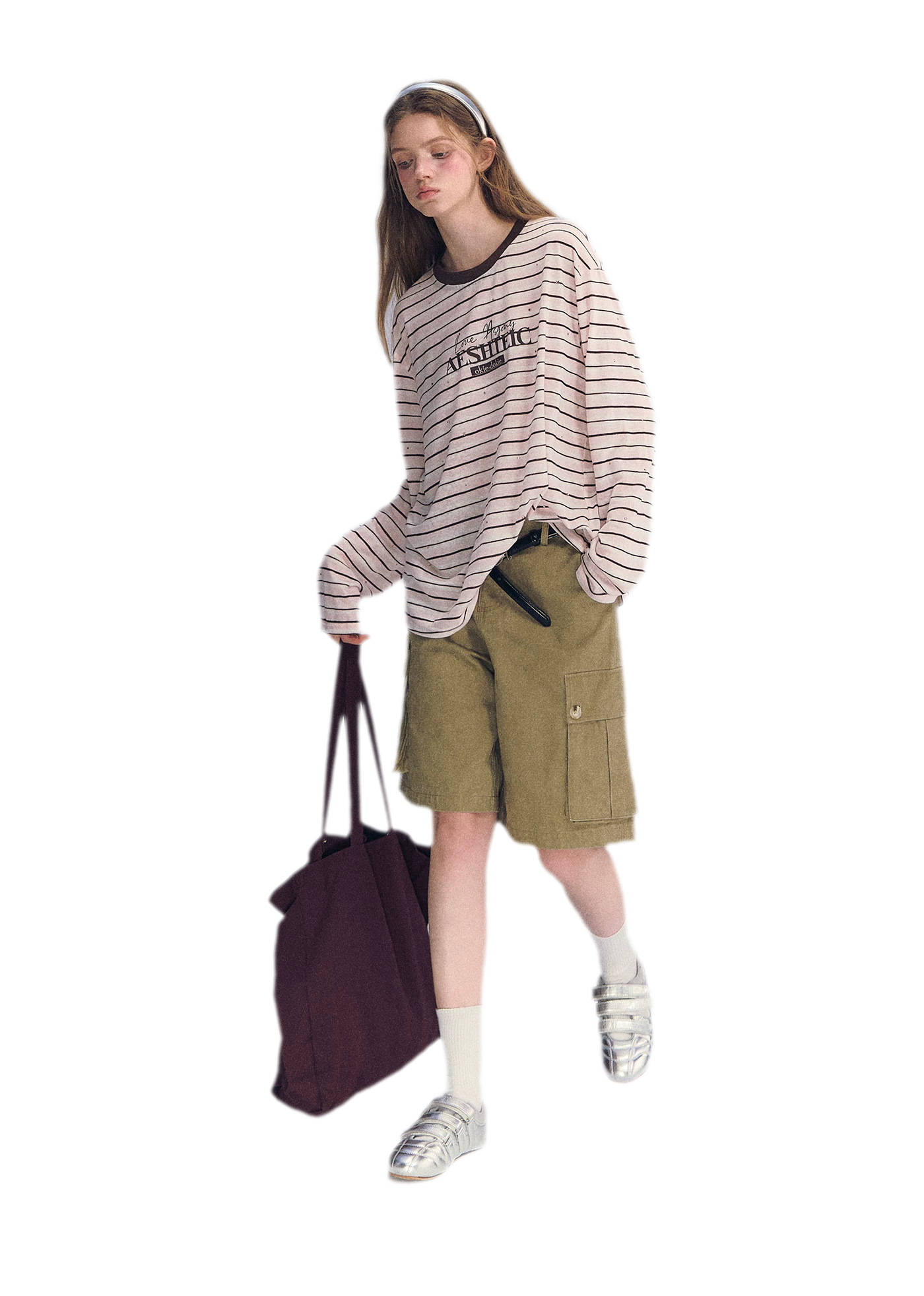 Stripe Rhinestone Long Sleeve