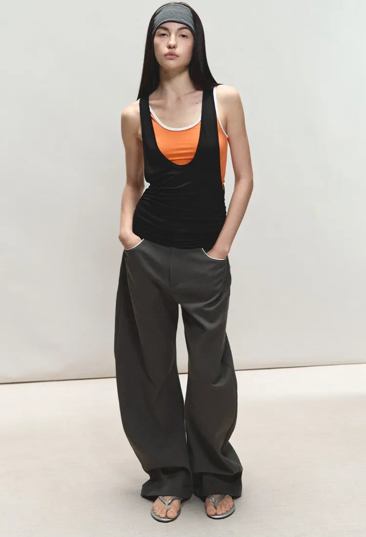 Relaxed Fit Sculpted Wide-Leg Pants