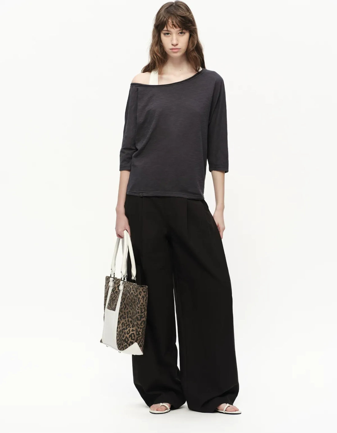 Lyocell Slub One-Shoulder Tee