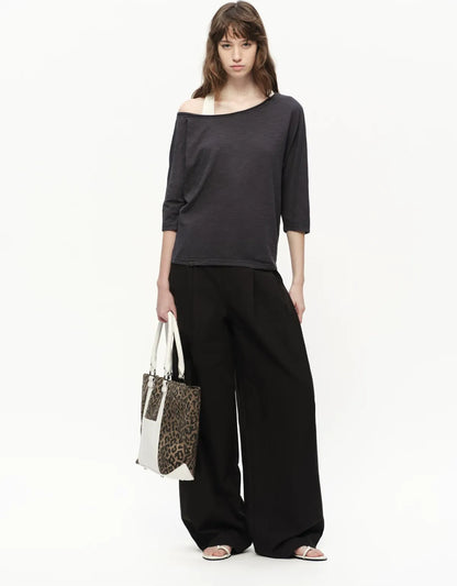 Lyocell Slub One-Shoulder Tee