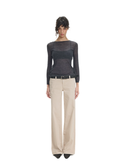 Waistband-Free Straight-Leg Denim Jeans