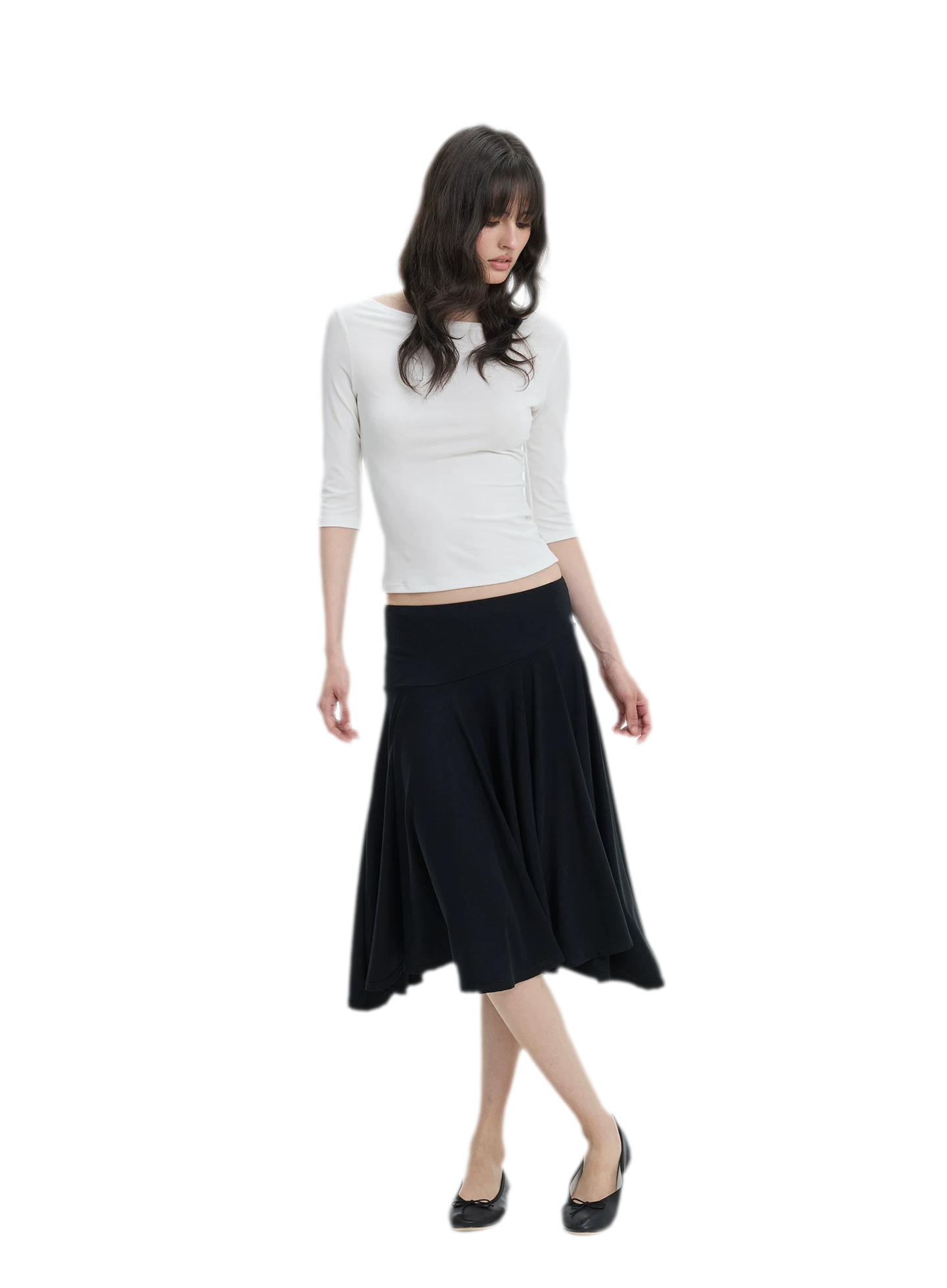 Lyocell Boat Neck Knit Top