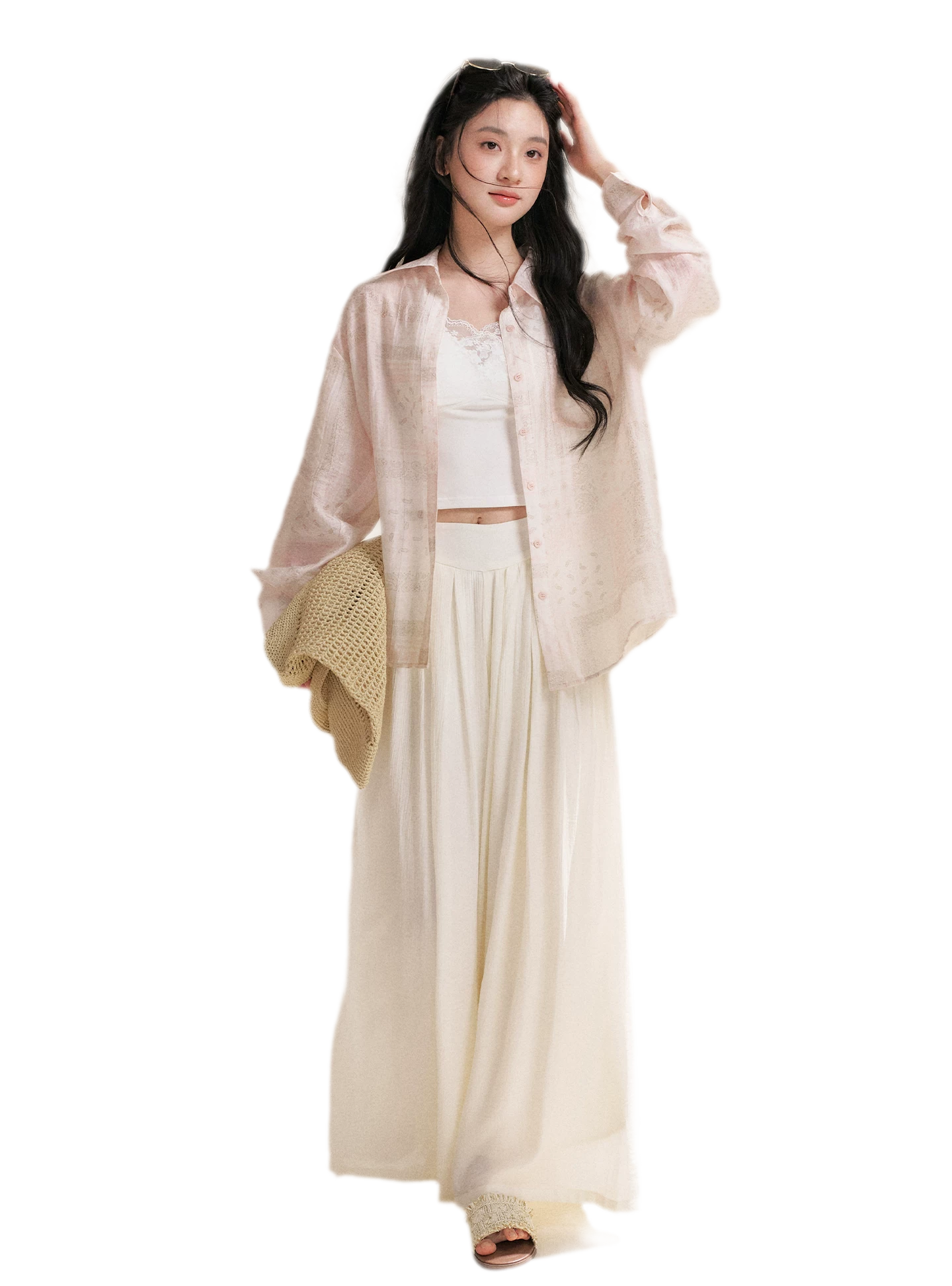 Pleated Wide-Leg Pants