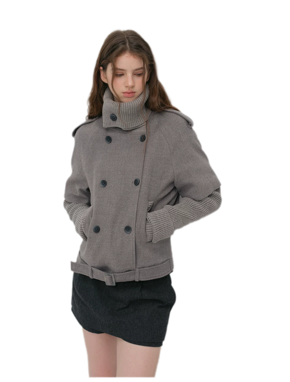 Cape Collar Cropped Jacket