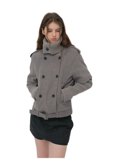 Cape Collar Cropped Jacket