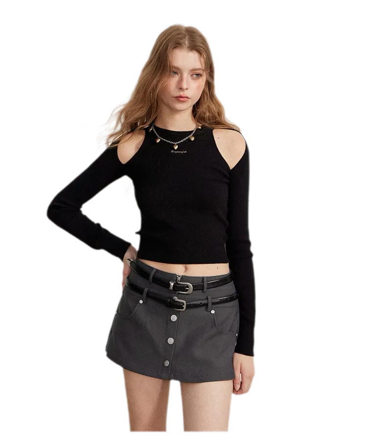 Cutout Slim-Fit Knit Top