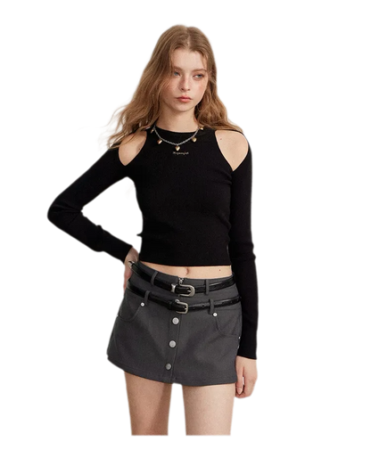 Cutout Slim-Fit Knit Top
