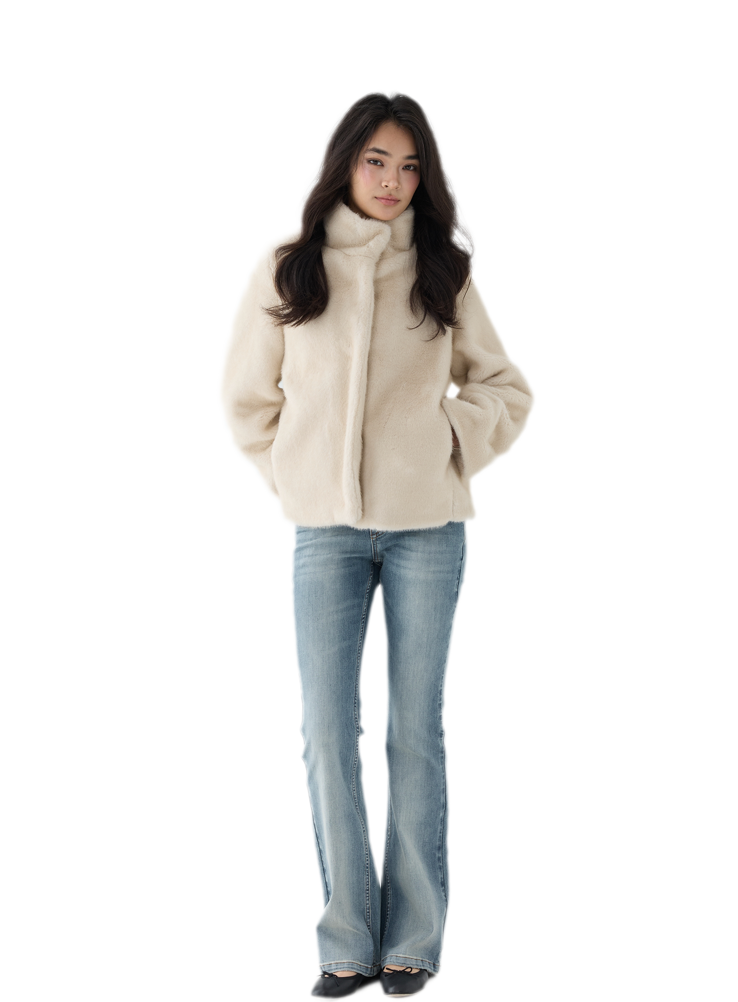 Eco-Friendly Cropped Faux Fur Jacket