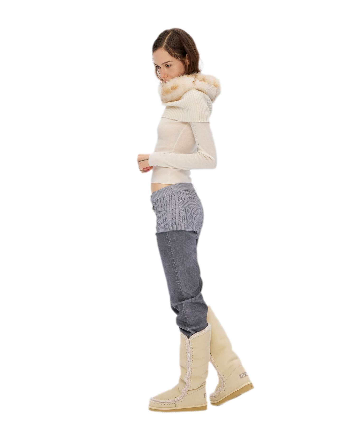 Wool Rib Knit Top